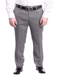 Thumbnail for Napoli PANTS Napoli Slim Fit Gray Black Check Flat Front Wool Dress Pants