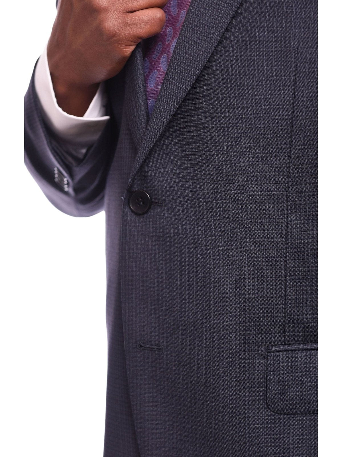 Napoli Sale Suits Men&#39;s Napoli Classic Fit Blue Plaid 2 Button 100% Italian Loro Piana Wool Suit