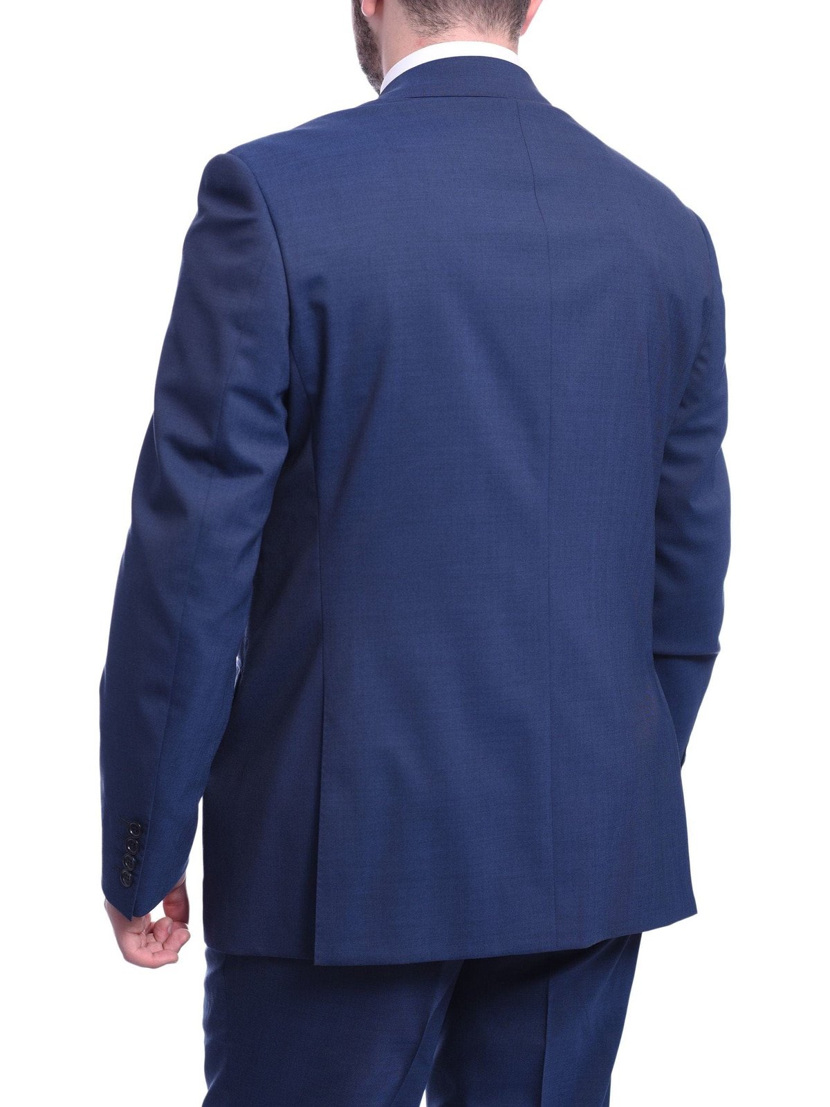 Napoli Sale Suits Napoli Classic Fit Solid Blue Two Button Half Canvassed Wool Suit