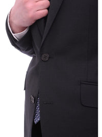 Thumbnail for Napoli Sale Suits Napoli Slim Fit Solid Navy Blue Two Button Half Canvassed Wool Blend Suit