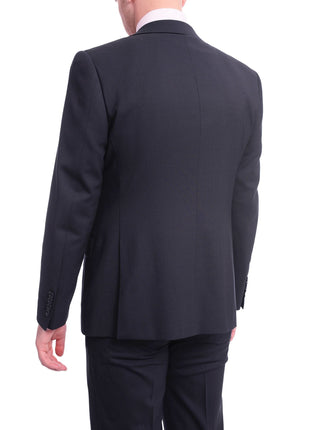 Napoli Sale Suits Napoli Slim Fit Solid Navy Blue Two Button Half Canvassed Wool Suit