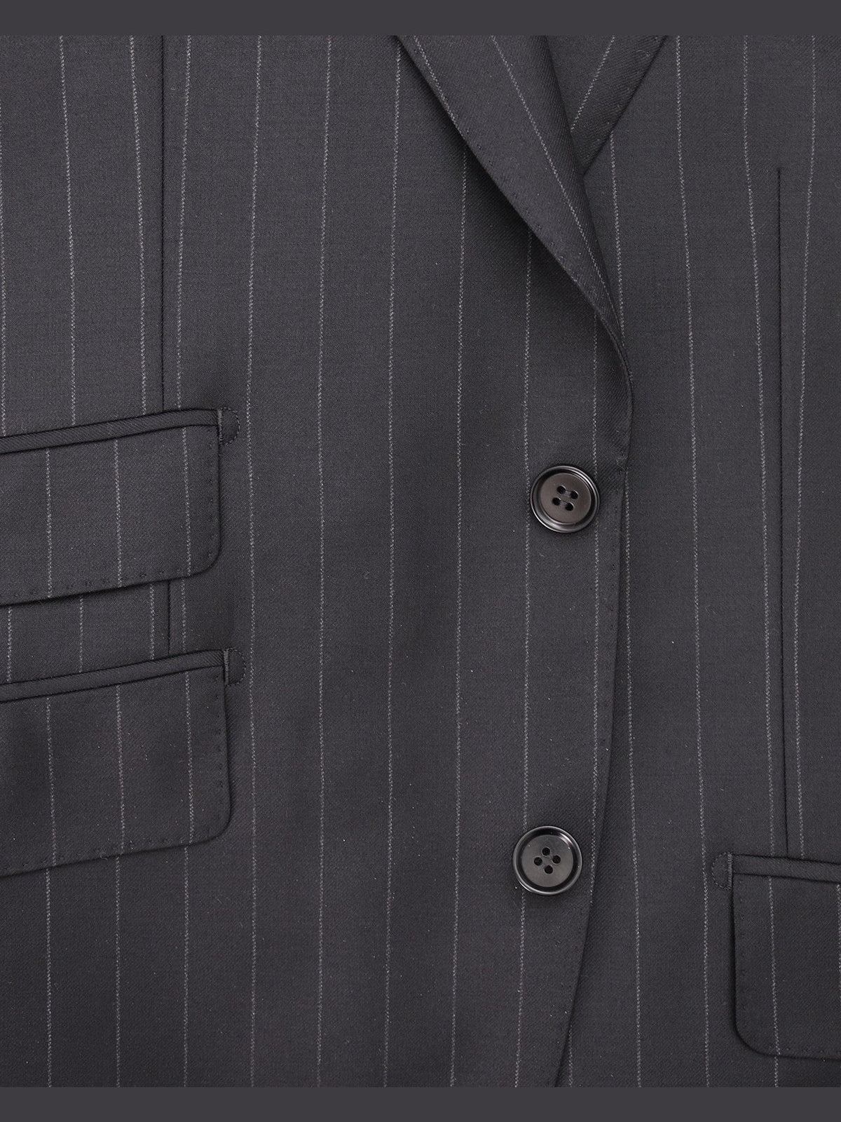 Napoli SUITS Napoli Mens Black Pinstripe 100% Loro Piana Italian Wool Slim Fit Suit