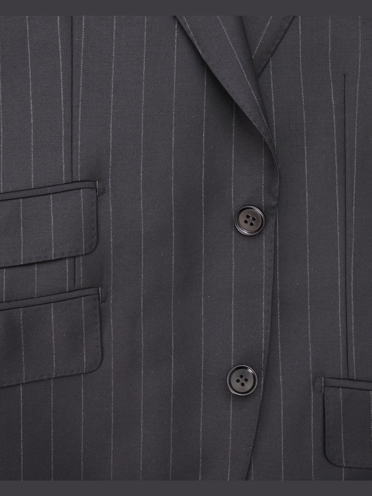 Napoli SUITS Napoli Mens Black Pinstripe 100% Loro Piana Italian Wool Slim Fit Suit