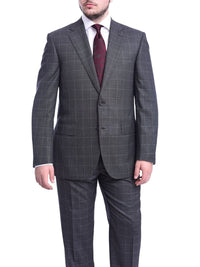 Thumbnail for Napoli TWO PIECE SUITS Men's Napoli Classic Fit Charcoal Gray Plaid Two Button Half Canvassed Wool Suit