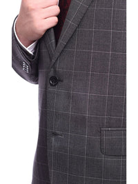 Thumbnail for Napoli TWO PIECE SUITS Men's Napoli Classic Fit Charcoal Gray Plaid Two Button Half Canvassed Wool Suit
