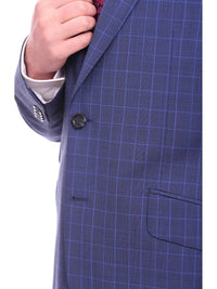Thumbnail for Napoli TWO PIECE SUITS Men's Napoli Slim Fit Blue Glen Plaid 2 Button Super 150s 100% Italian Wool Suit