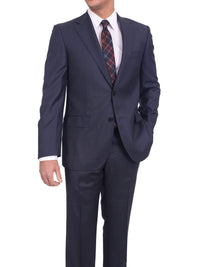 Thumbnail for Napoli TWO PIECE SUITS Men's Napoli Slim Fit Blue Textured Half Canvassed Super 160's 100% Wool Suit