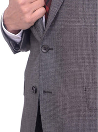 Thumbnail for Napoli TWO PIECE SUITS Mens Napoli Classic Fit  Gray Textured Two Button Half Canvassed Wool Suit