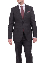Thumbnail for Napoli TWO PIECE SUITS Napoli Classic Fit Charcoal Gray Plaid Two Button Wool Suit