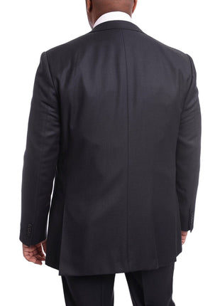 Napoli TWO PIECE SUITS Napoli Classic Fit Navy Birdseye Two Button Half Canvassed Wool Suit