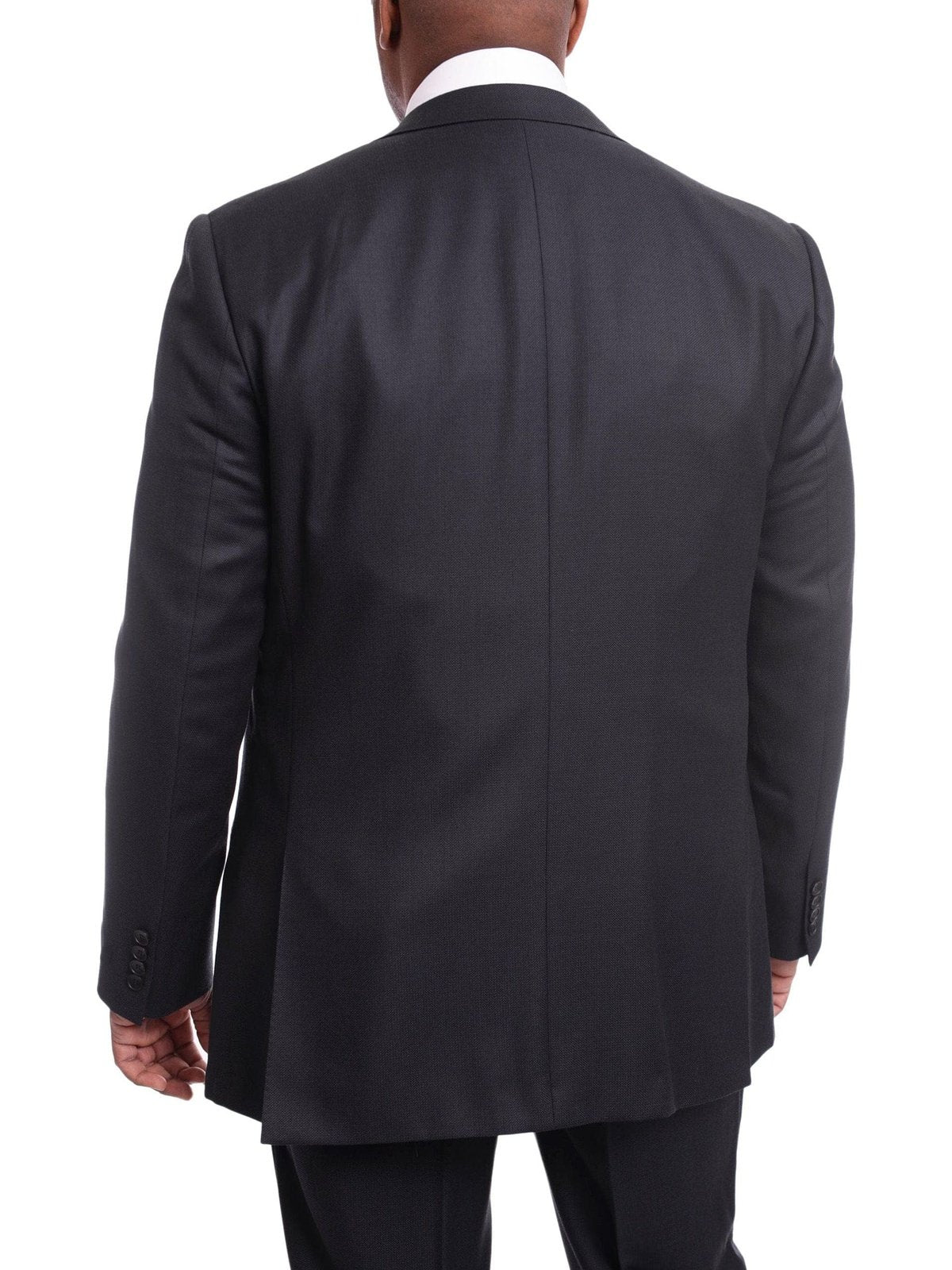 Napoli TWO PIECE SUITS Napoli Classic Fit Navy Birdseye Two Button Half Canvassed Wool Suit