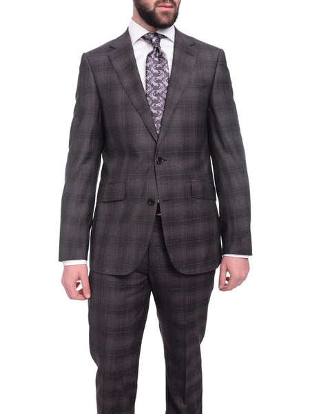 Black Check Men Suits Wedding Groom 2 Pieces Fit Slim Peak Lapel Casual  Business | eBay