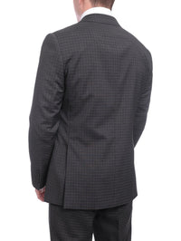 Thumbnail for Napoli TWO PIECE SUITS Napoli Slim Fit Charcoal Gray Check Two Button Half Canvassed Tollegno Wool Suit