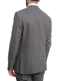 Thumbnail for Napoli TWO PIECE SUITS Napoli Slim Fit Gray Stepweave Half Canvassed Wool Suit With Peak Lapels