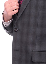 Thumbnail for Napoli TWO PIECE SUITS Napoli Slim Fit Navy Blue Glen Plaid Two Button Half Canvassed Reda Wool Suit