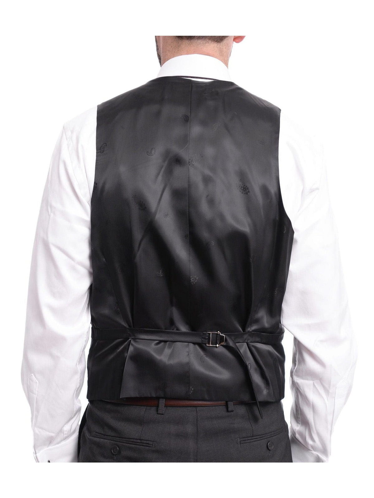 Napoli TWO PIECE SUITS Napoli Slim Fit Solid Charcoal Two Button Half Canvassed Marzotto Wool Suit