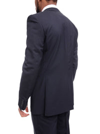 Thumbnail for Napoli TWO PIECE SUITS Napoli Slim Fit Solid Navy Blue Two Button Half Canvassed Marzotto Wool Suit