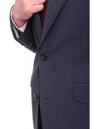 Thumbnail for Napoli TWO PIECE SUITS Napoli Slim Fit Solid Navy Blue Two Button Half Canvassed Wool Suit