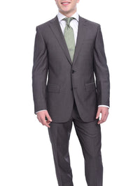 Thumbnail for Napoli TWO PIECE SUITS Napoli Slim Fit Solid Taupe Half Canvassed Super 150s Marzotto Wool Suit