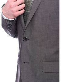 Thumbnail for Napoli TWO PIECE SUITS Napoli Slim Fit Solid Taupe Half Canvassed Super 150s Marzotto Wool Suit