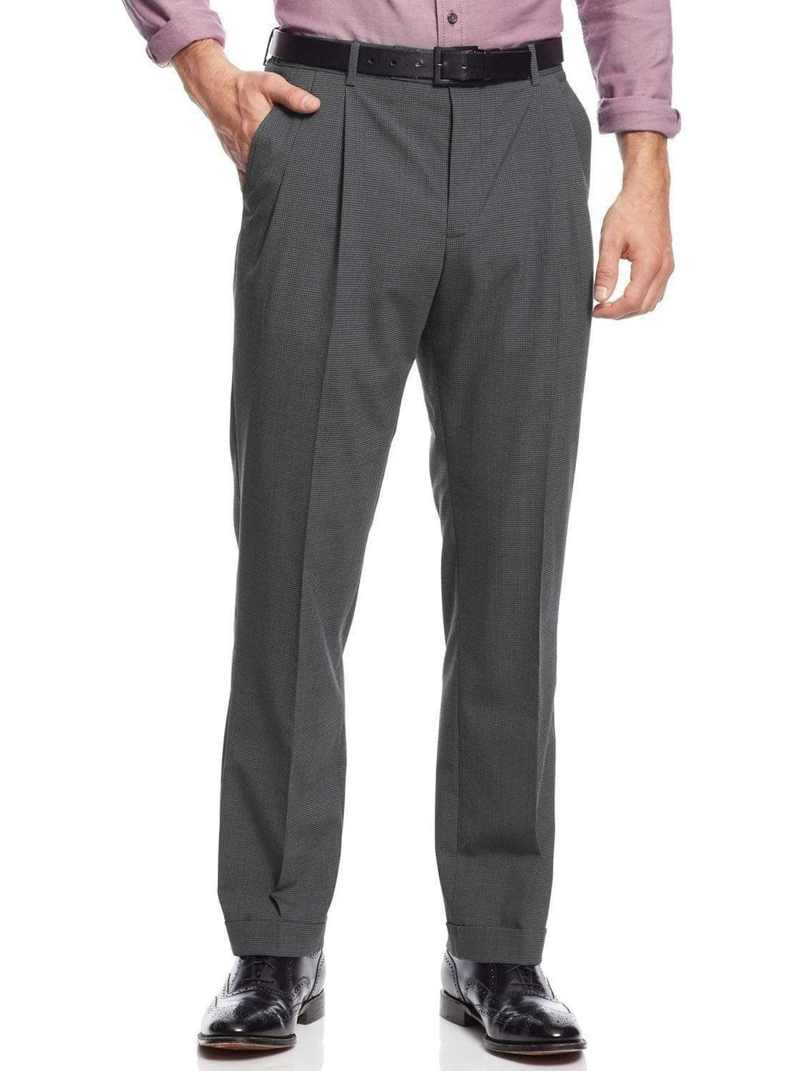 Nautica Sale Pants 30X30 Nautica Mens Classic Fit Charcoal Gray Houndstooth Double Pleated Dress Pants