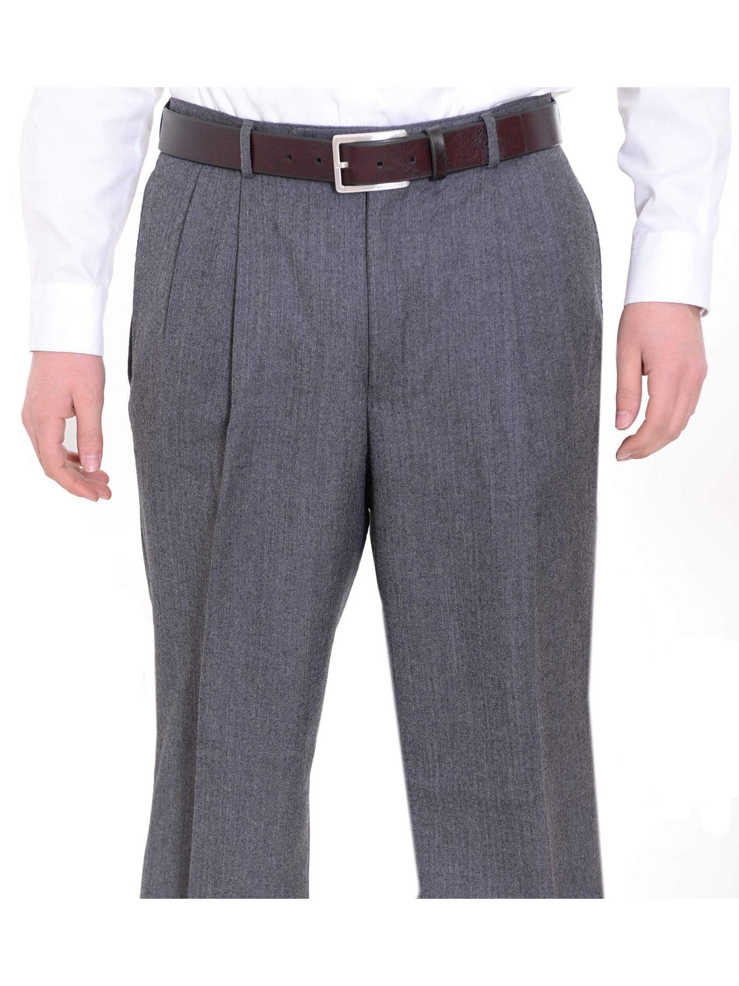 Jade Black Plain-Solid Regular Fit Wool Blend Pant For Men