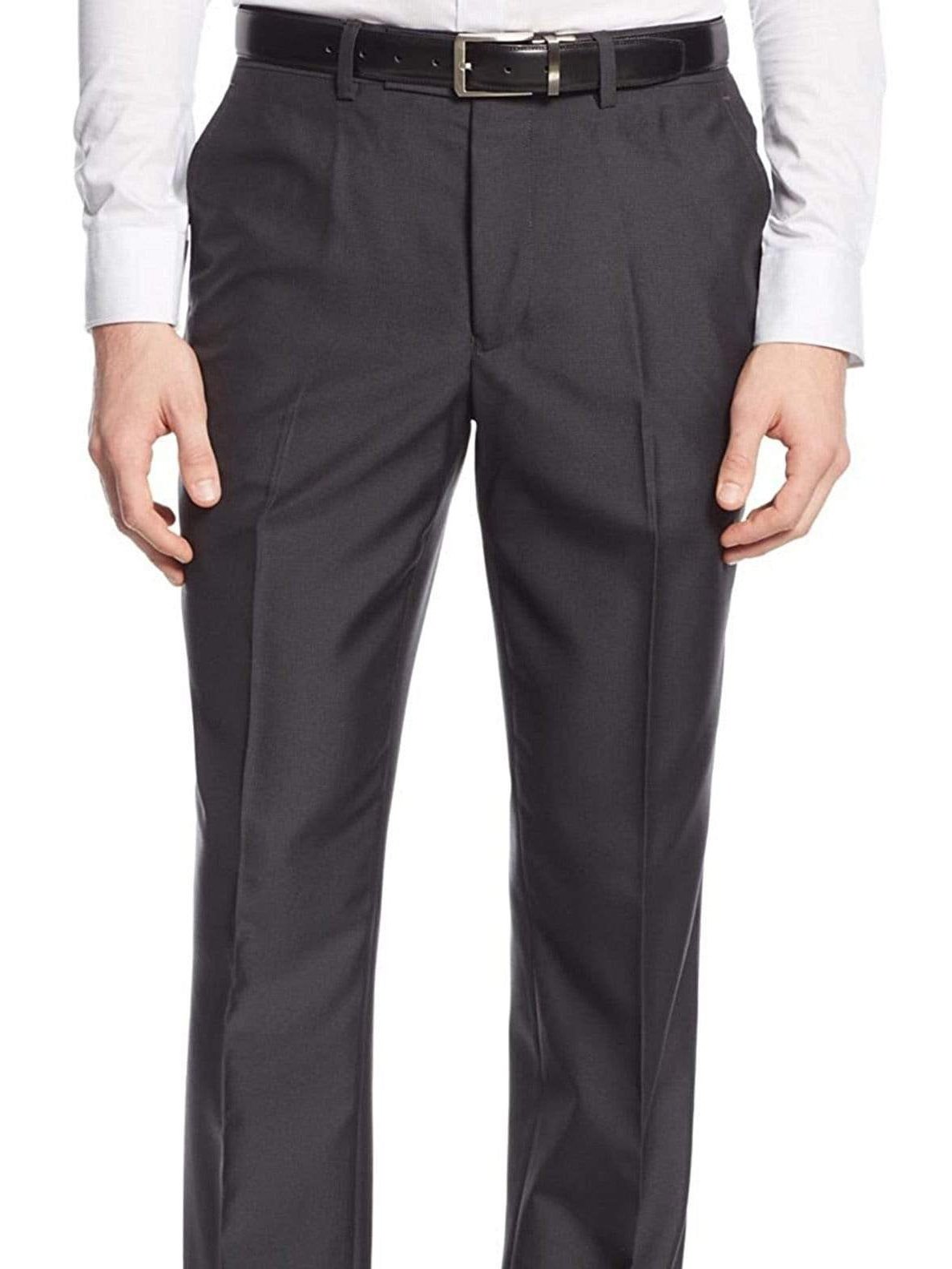 Nautica Regular Fit Black Mini Check Flat Front Dress Pants - The Suit Depot