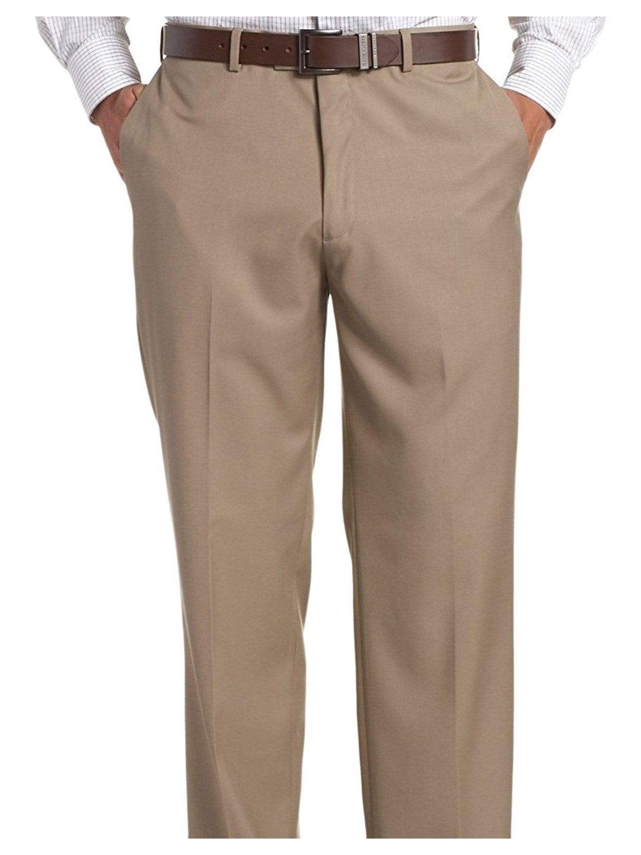 Perry Ellis Sale Pants Perry Ellis Classic Fit Tan Subtle Herringbone Flat Front Washable Dress Pants