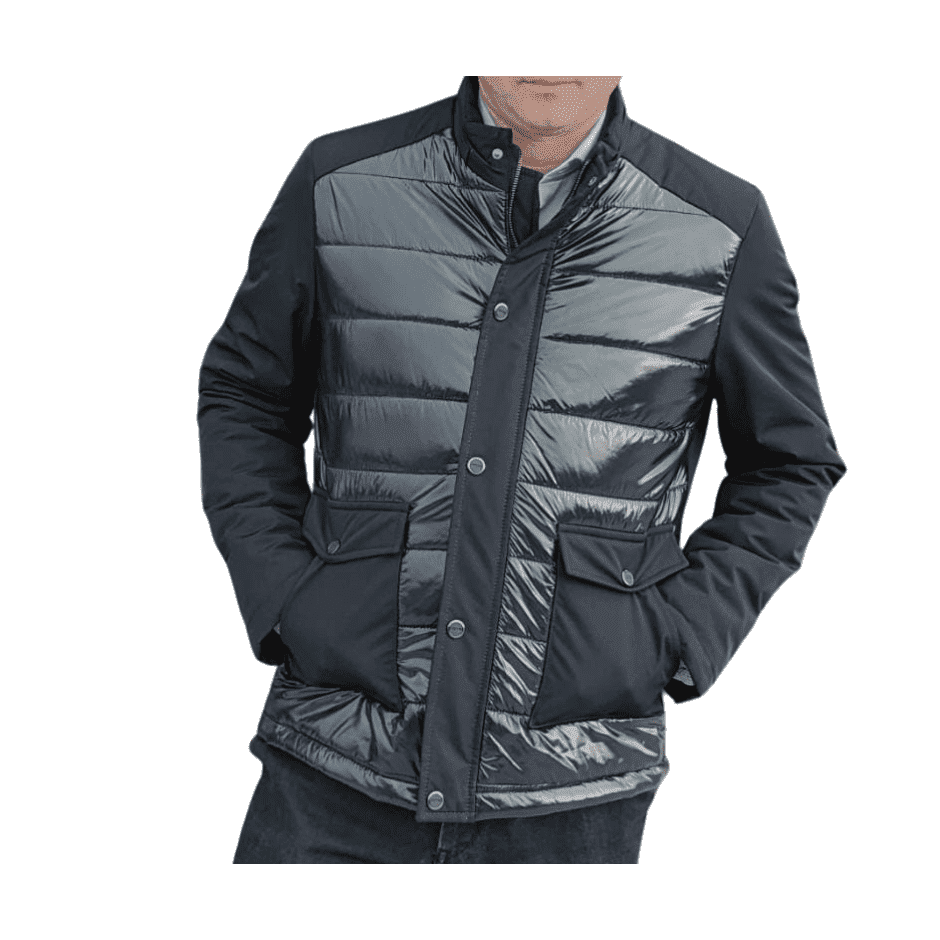 Shop Pierre Carlos Black Puffer Jacket The Suit Depot XL