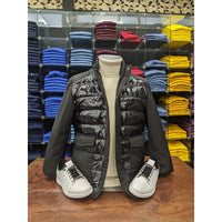 Thumbnail for Pierre Carlos OUTERWEAR Pierre Carlos Mens Black Shiny Quilted Front Puffer Jacket Winter Coat