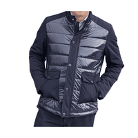 Thumbnail for Pierre Carlos OUTERWEAR Pierre Carlos Mens Blue Shiny Quilted Front Puffer Jacket Winter Coat