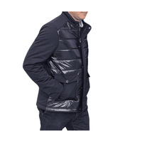 Thumbnail for Pierre Carlos OUTERWEAR Pierre Carlos Mens Blue Shiny Quilted Front Puffer Jacket Winter Coat