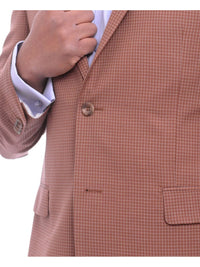 Thumbnail for Prontomoda BLAZERS Prontomoda Classic Fit Rust Brown Check Two Button Lambs Wool Blazer Sportcoat