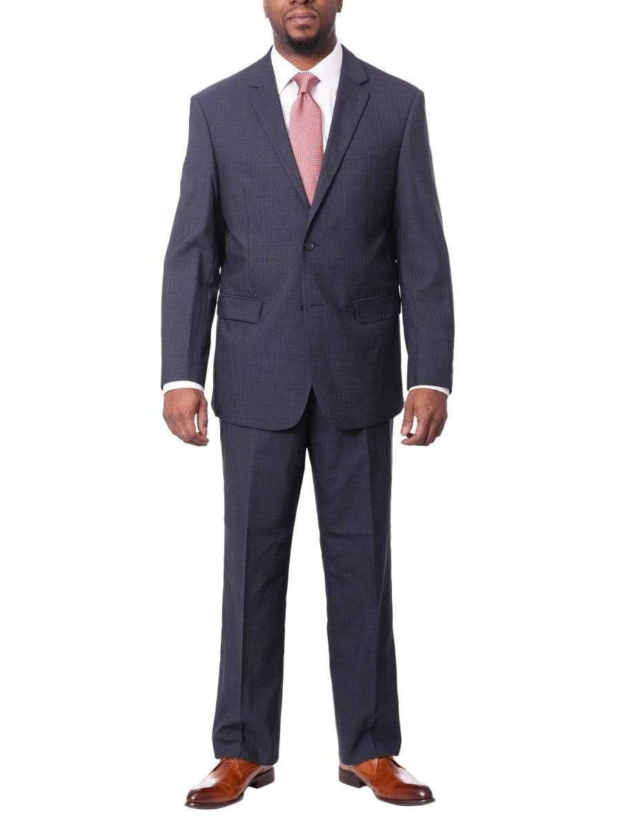 Prontomoda TWO PIECE SUITS 42R Prontomoda Mens Blue Striped 100% Merino Wool Regular Fit Suit