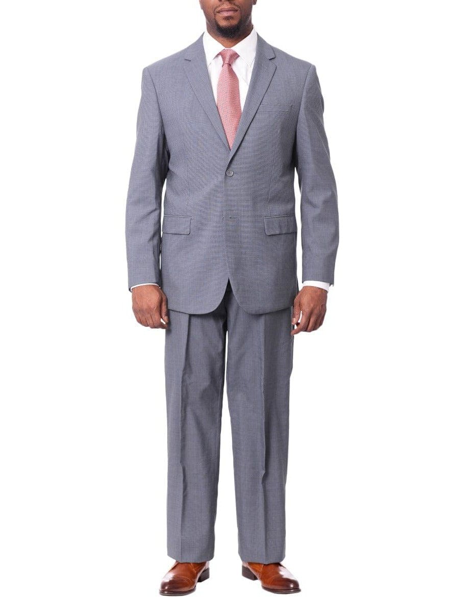 Prontomoda TWO PIECE SUITS Prontomoda Mens Blue 100% Merino Wool Regular Fit Suit