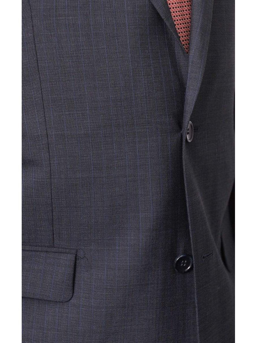 Prontomoda TWO PIECE SUITS Prontomoda Mens Blue Striped 100% Merino Wool Regular Fit Suit