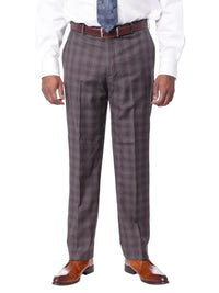 Thumbnail for Prontomoda TWO PIECE SUITS Prontomoda Mens Brown Plaid 100% Wool Slim Fit Suit