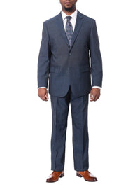 Thumbnail for Prontomoda TWO PIECE SUITS Prontomoda Mens Teal Blue 100% Merino Wool Regular Fit Suit