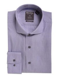 Thumbnail for Proper Shirtings SHIRTS 15 1/2 32/33 Mens Classic Fit Blue Striped Cutaway Collar Cotton Dress Shirt