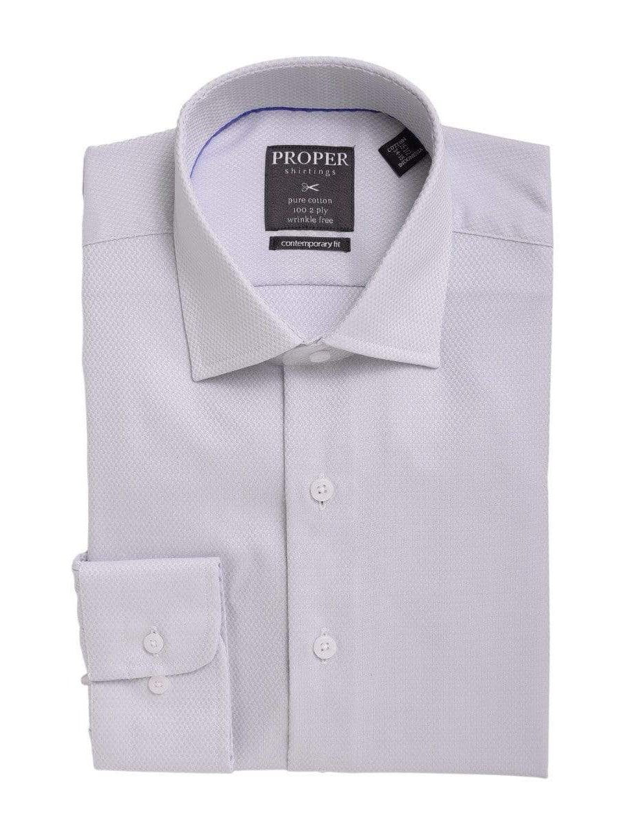 Proper Shirtings SHIRTS 15 / 32/33 Mens Classic Fit Gray Tonal Mini Checked Shirt Spread Collar Cotton Dress Shirt