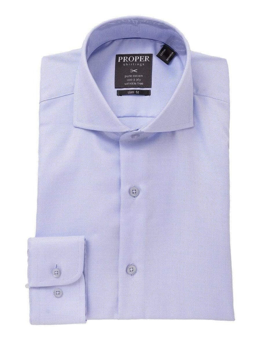 The Suit Depot Mens 100% Cotton Blue Cutaway Collar Slim Fit Dress Shirt, 14 1/2 / 32/33 The Suit Depot Mens 100% Cotton Blue Cutaway Collar Slim Fit Dress Shirt, 14 1/2 / 32/33