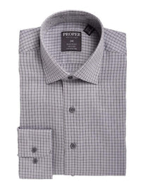 Thumbnail for Proper Shirtings SHIRTS 16 1/2 / 34/35 Mens Classic Fit Striped With Mini Diamonds Spread Collar Cotton Dress Shirt