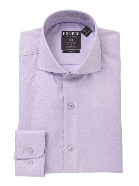 purple dress shirt near me Mens Cotton Lavender Purple Cutaway Collar Slim Fit Dress Shirt, 14 1/2 / 32/33