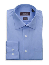 Thumbnail for Proper Shirtings SHIRTS 16 1/2 36/37 Classic Fit Light Blue Mini Check 120's 2Ply Cotton Dress Shirt