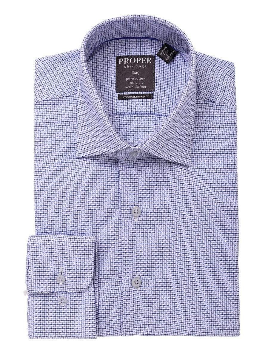 Mens 100% Cotton Blue Check Spread Collar Wrinkle Free Slim Fit Dress Shirt, 16 / 34/35 Mens 100% Cotton Blue Check Spread Collar Wrinkle Free Slim Fit Dress Shirt, 16 / 34/35