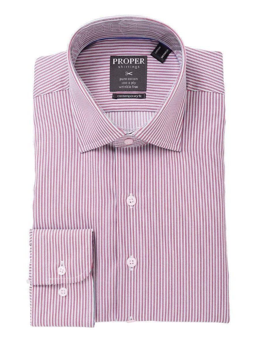 The Suit Depot Mens Cotton Red Striped Wrinkle Free Slim Fit Dress Shirt, 16 1/2 / 36/37 The Suit Depot Mens Cotton Red Striped Wrinkle Free Slim Fit Dress Shirt, 16 1/2 / 36/37