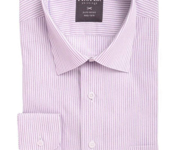 Mens Classic Fit Purple Striped Spread Collar Easy Care Cotton Dress Shirt Mens Classic Fit Purple Striped Spread Collar Easy Care Cotton Dress Shirt