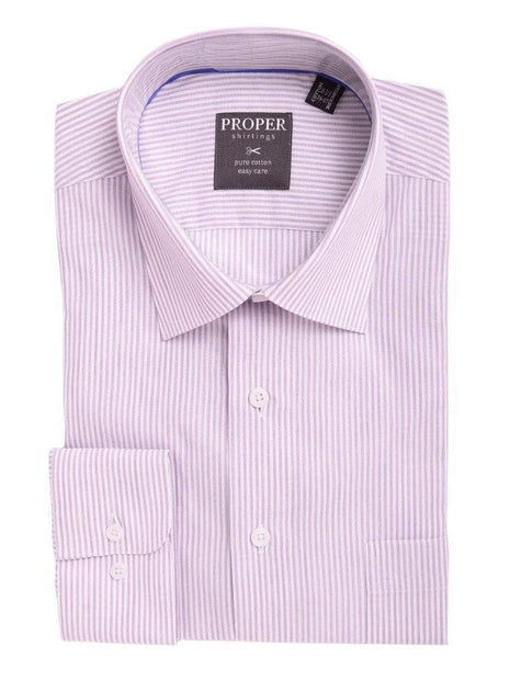 purple pinstripe dress shirt Mens Classic Fit Striped Spread Collar Easy Care Cotton Shirt, 18 1/2 / 38/39 Long sleeves with buttoned Vintage 90s Abstract Button Quinceanera Dresses Mexican Ball Gown Color:6#