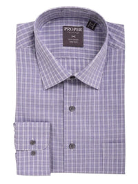 Thumbnail for Proper Shirtings SHIRTS 22 / 34/35 Mens Cotton Blue Plaid Check Spread Collar Classic Fit Dress Shirt