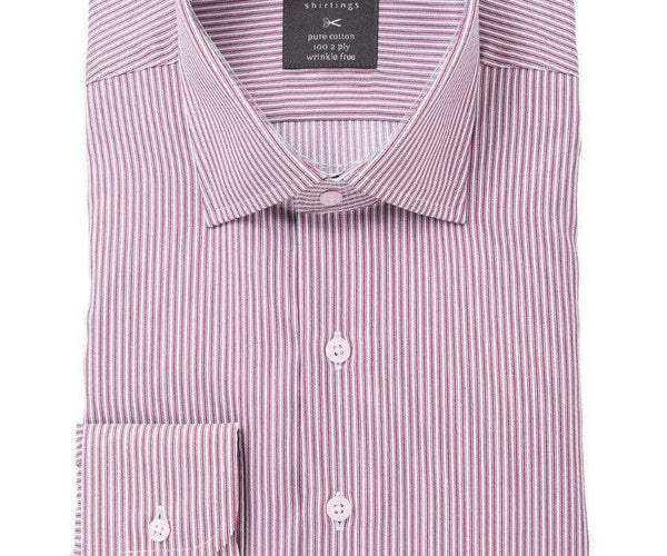 white christmas dresses Mens 100% Cotton Red Striped Spread Collar Regular Fit Dress Shirt